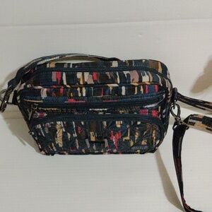 Lug Carousel Crossbody Bag Purse Quilted Blue Pink Detachable Shoulder Strap